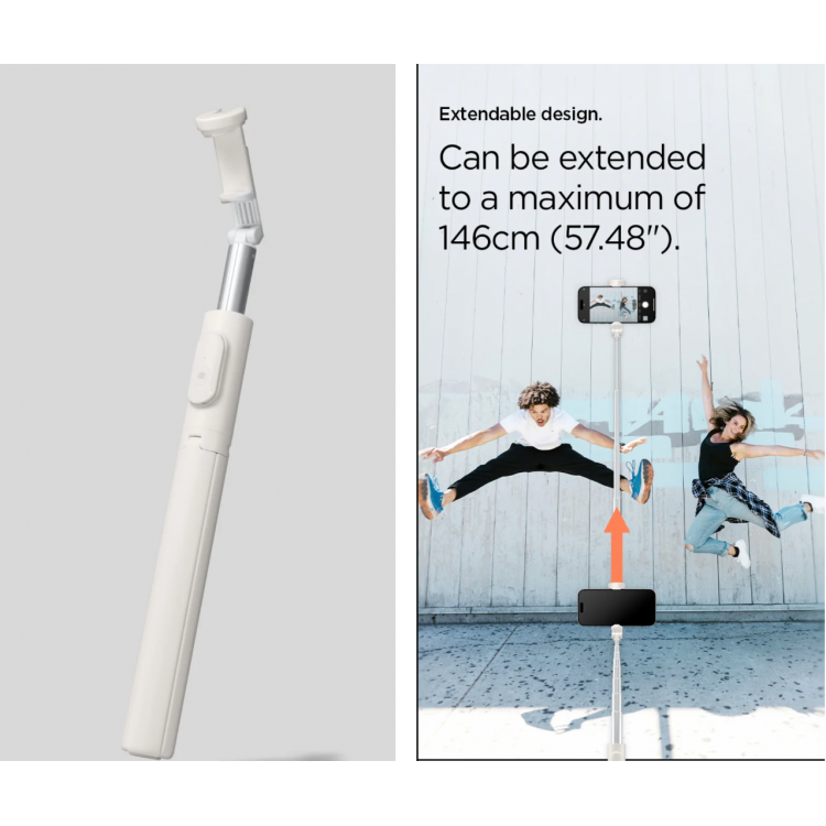 Spigen SGP Velo MAGSAFE AUTO-OPEN ΑΣΥΡΜΑΤΟ Selfie Stick Bluetooth Remote ΤΡΙΠΟΔΑΣ 360 - S541W - DUNE ΜΠΕΖ - AMP09337